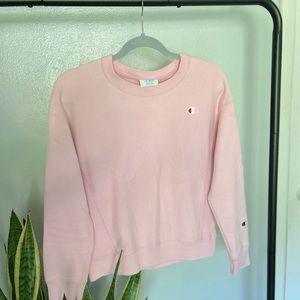 Womens pink Champion crew neck. Size small.